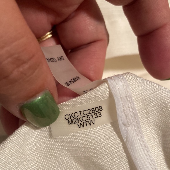 Calvin Klein White Linen Moto Zip Jacket - Picture 8 of 8